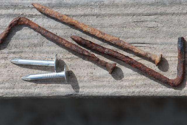 rusted iron nail