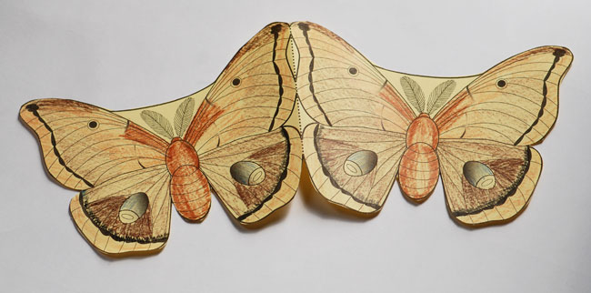 Precut papercraft Cream spot Tiger Moth Paper Tiger Moth DIY Cardstock Moth Papercraft 3D Moth Paper bug insect